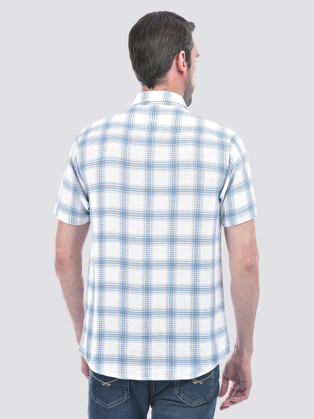 Numero Uno Men Checkered Blue Shirt